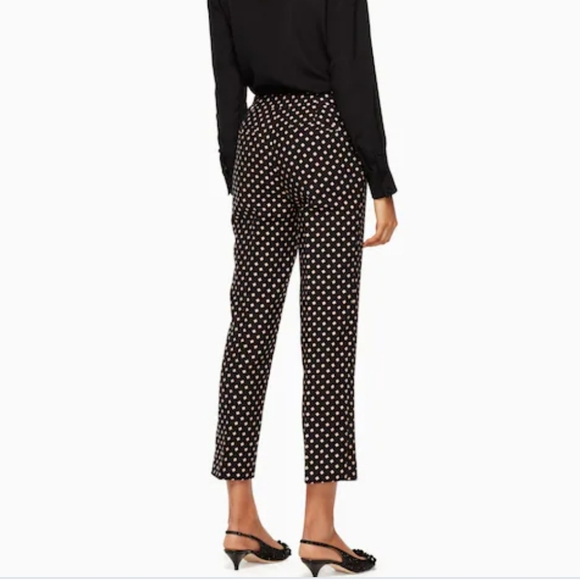 Kate Spade Pants Diamond Jacquard Cigarette Cropped Trouser Dress Pant 10 - Picture 3 of 7